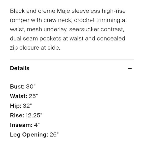 SOLD NWT Maje Color Block Romper - Picture 8 of 10